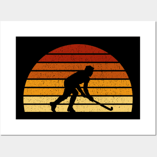 Vintage Sunset Hockey Gift For Hockey Players Posters and Art